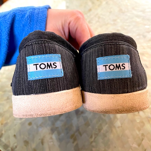 Toms Heathered Blue Slip Ons - Picture 4 of 8